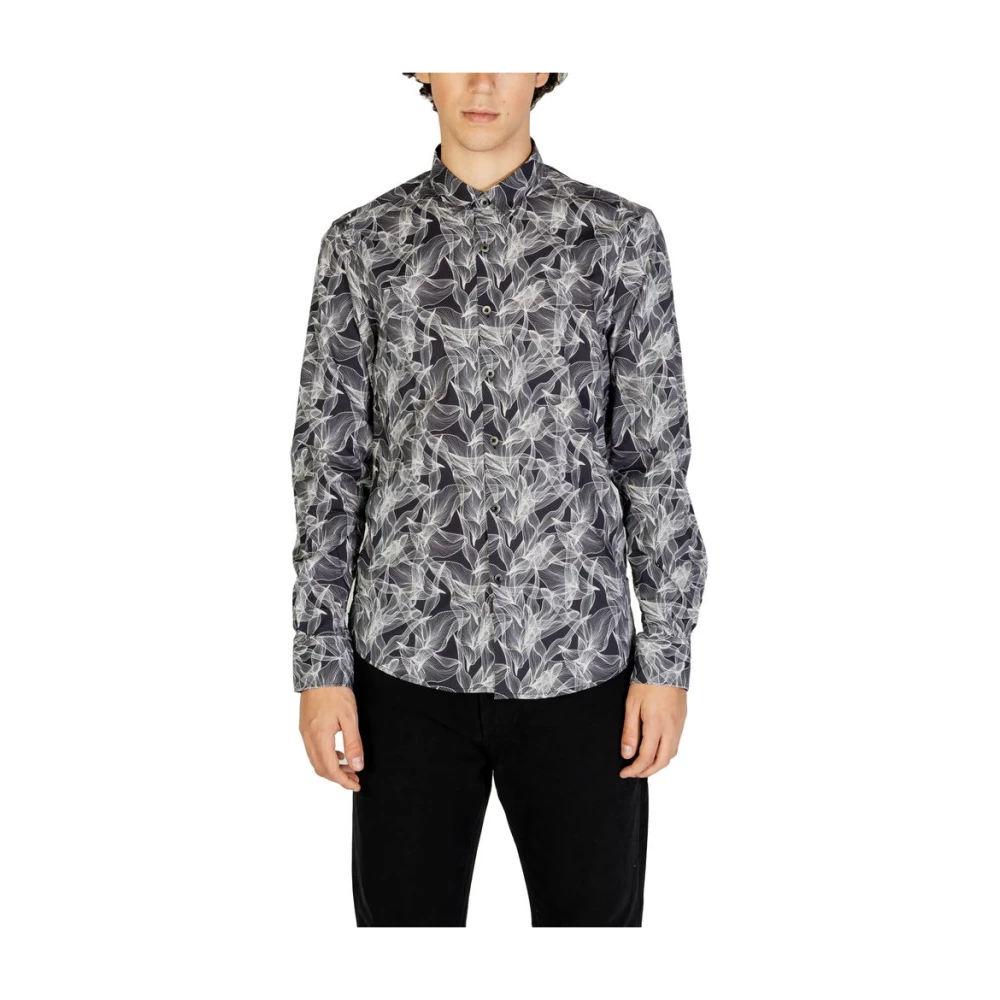 Gianni Lupo Zwarte Katoenen Overhemd Herfst Winter Collectie Black Heren