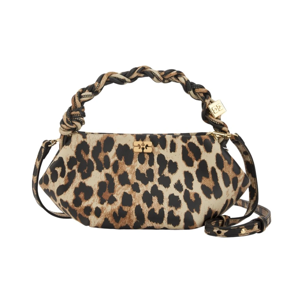 Ganni Leopard Mini Bou Väska Brun Brown, Dam