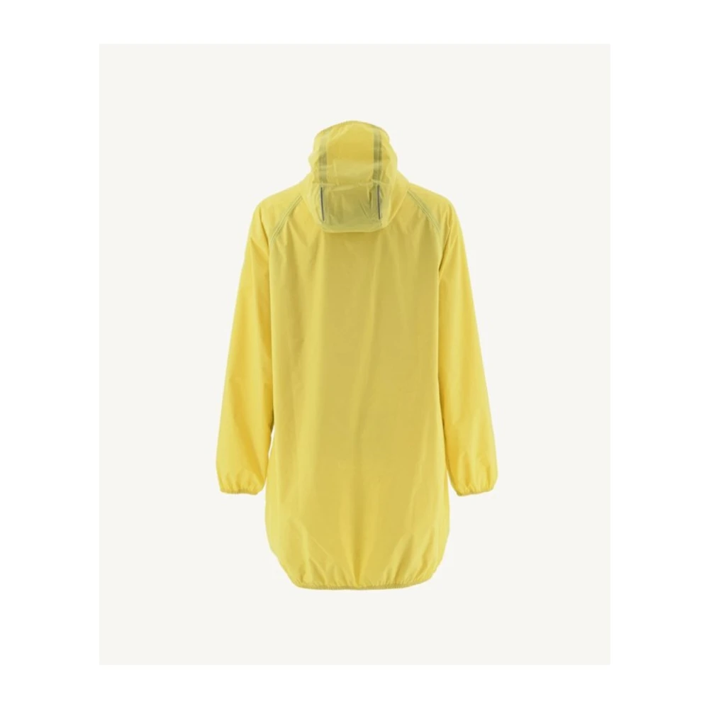 Jott Lange regenjas met capuchon Reflecterende winddichte jas Yellow Dames