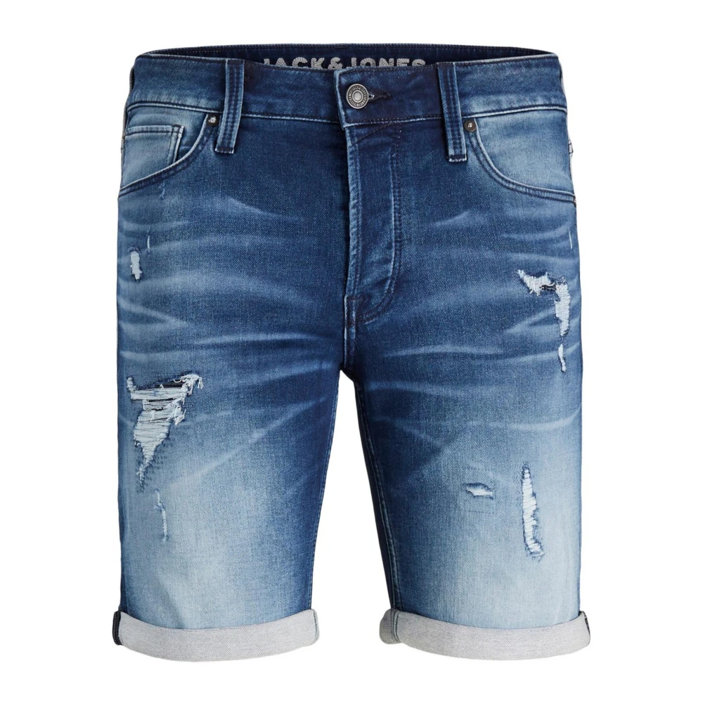 Jack & Jones Men's Blue Zip And Button Shorts