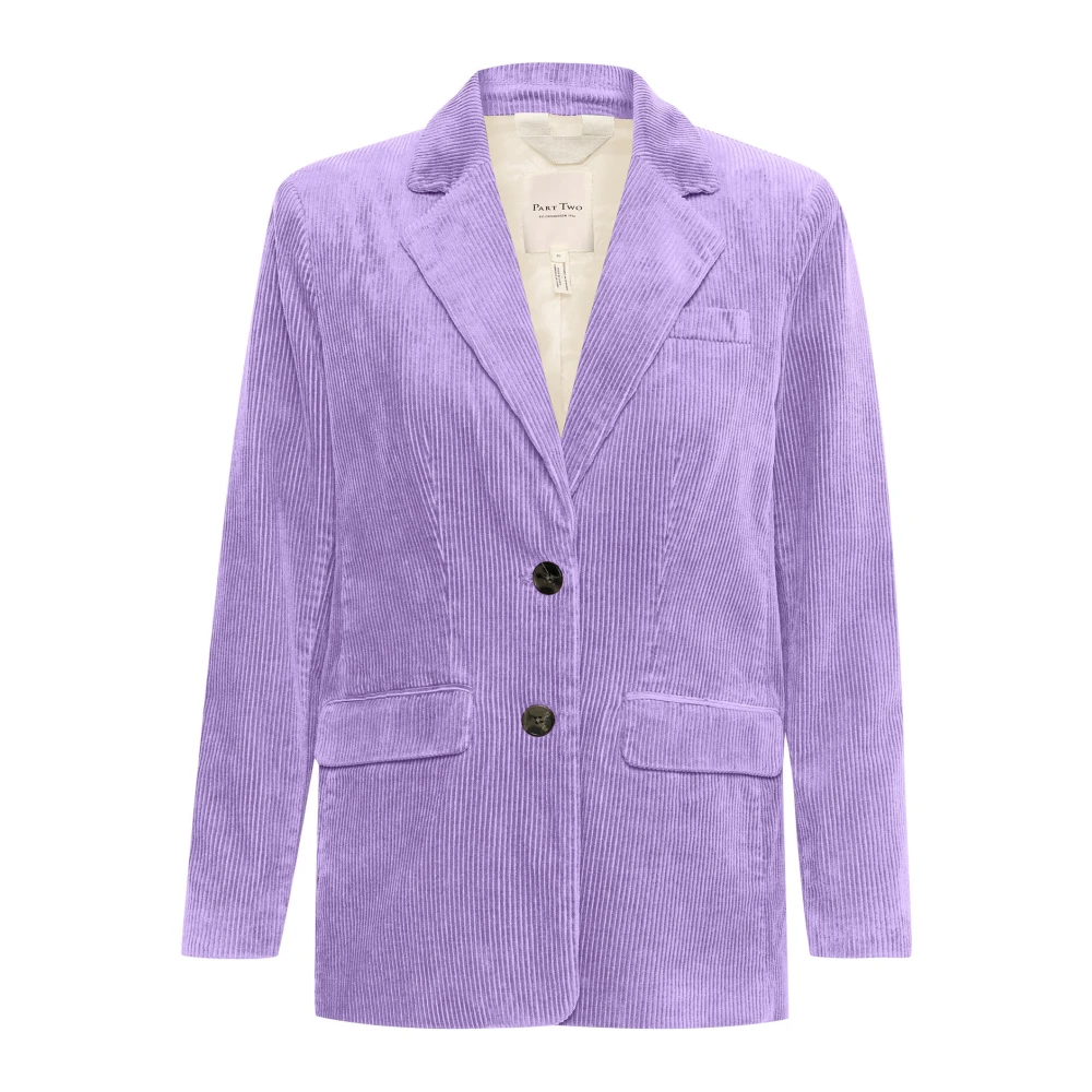 Part Two Chalk Violet Blazer met Klassieke Details Purple Dames