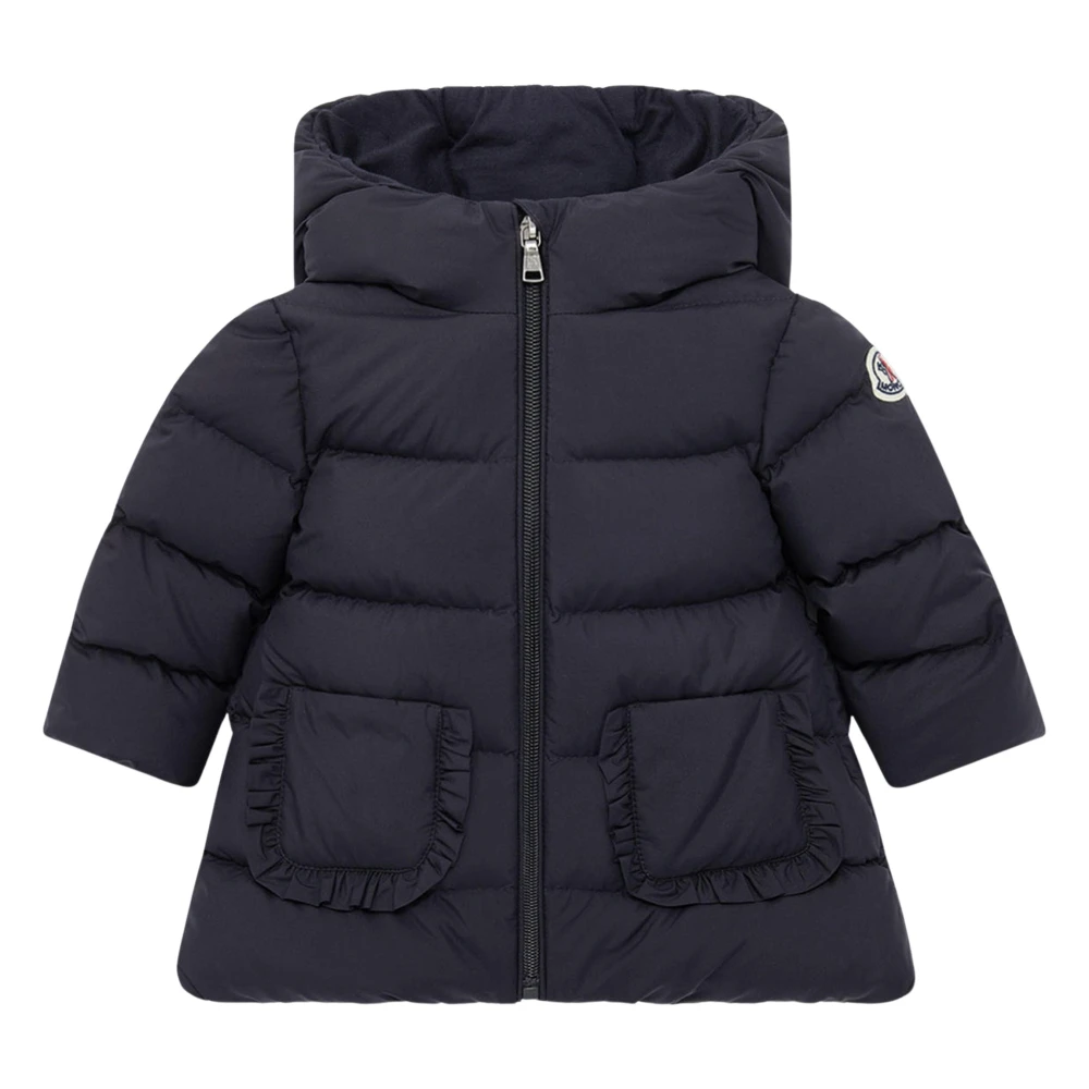Moncler Girls Blue Winter Jackets, 3 Y, Navy Down Padded Long Parka