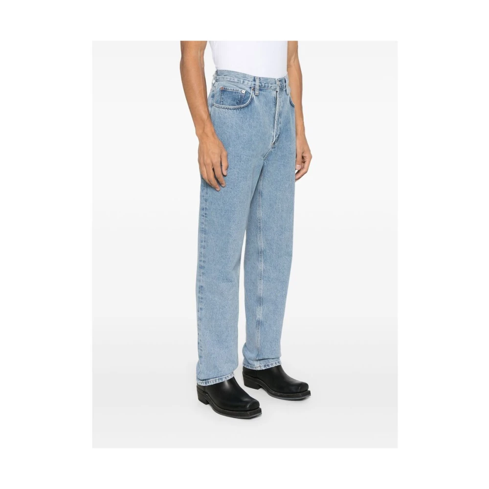 Agolde Lichtblauwe Knop Fly Jeans Blue Heren