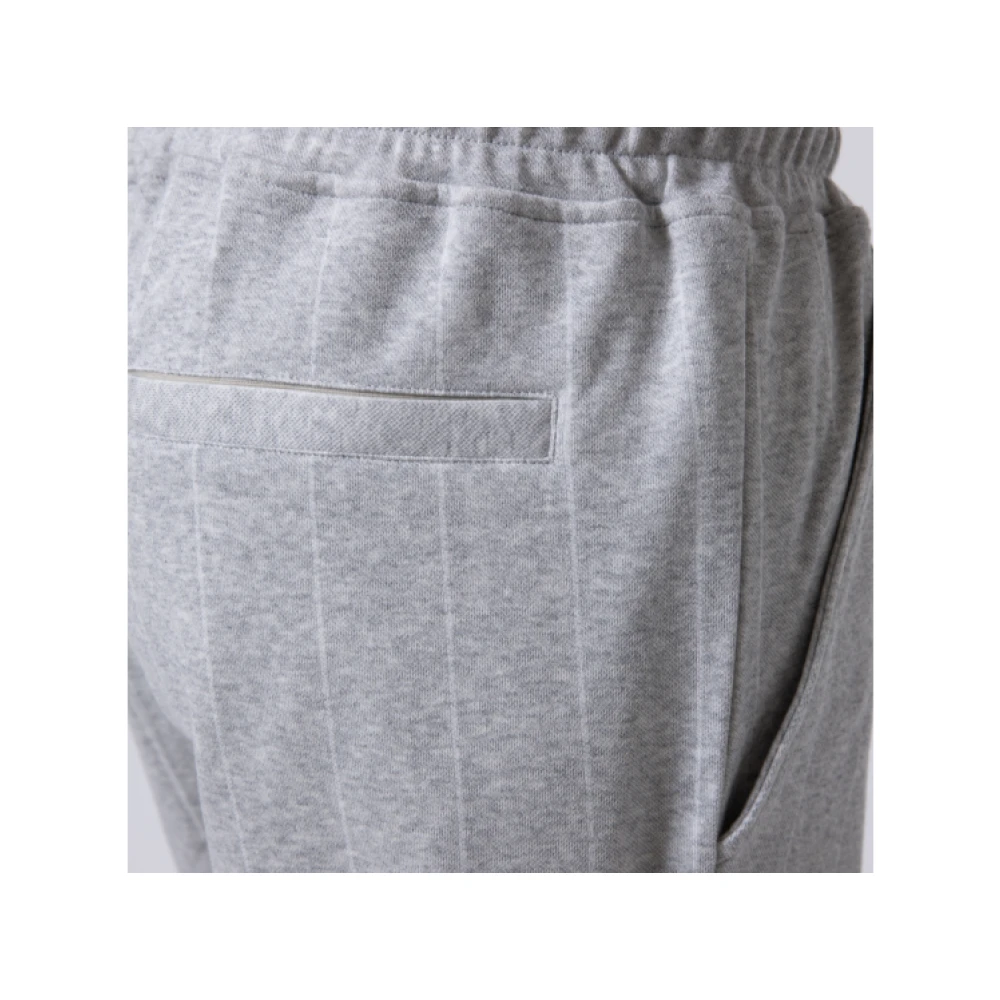 Eleventy Grijze Gestreepte Sweatpants Casual Trekkoord Broek Gray Heren