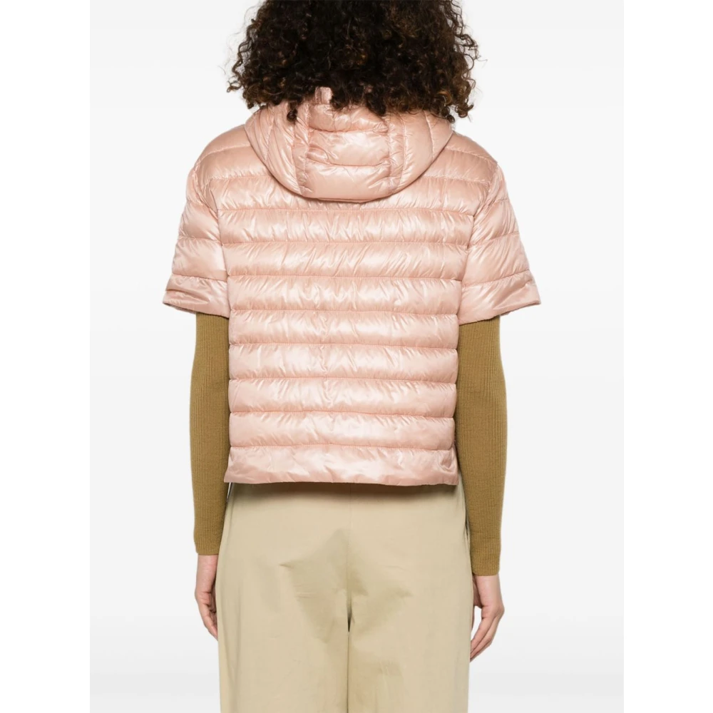 Herno Short Sleeve Puffer Jacket Pink Dames