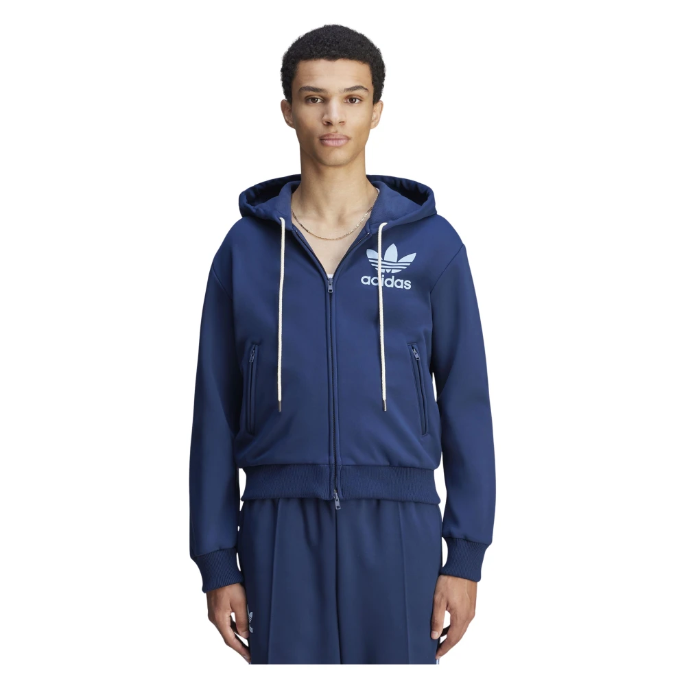 Adidas Tracktop Hoodie in Conavy Blue Heren
