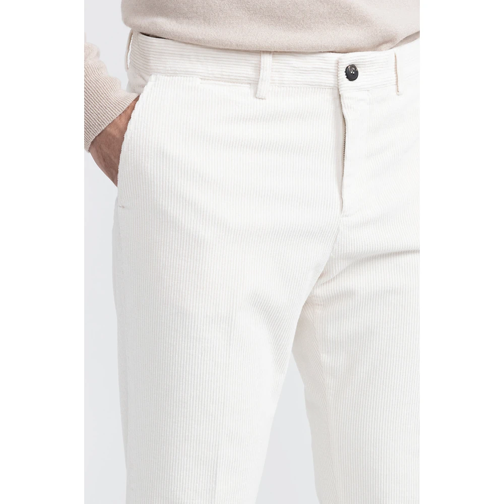 PESERICO Katoenen ribfluwelen chino's White Heren