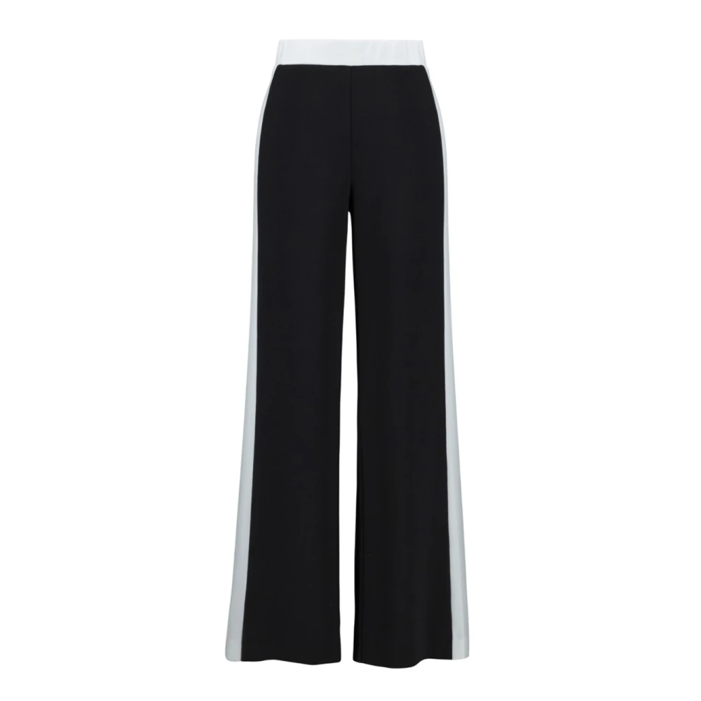 Joseph Ribkoff Black Wide Trousers, Female, 3XL, Flared Bicolor Trousers