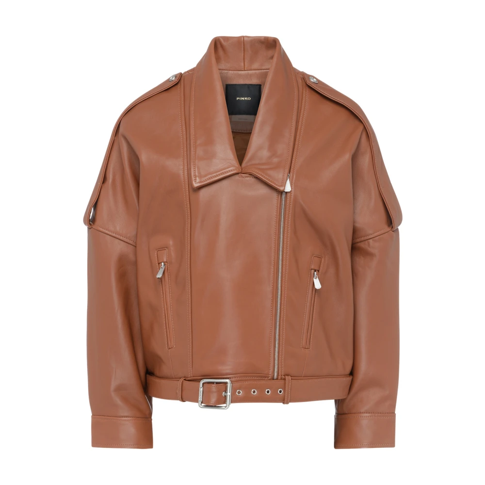 Pinko Leren Spijker Studs Grenzen Brown Dames