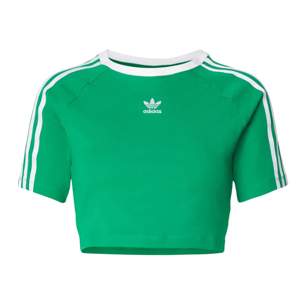 Adidas Originals Groene 3 Stripes Baby T-shirt Green Dames