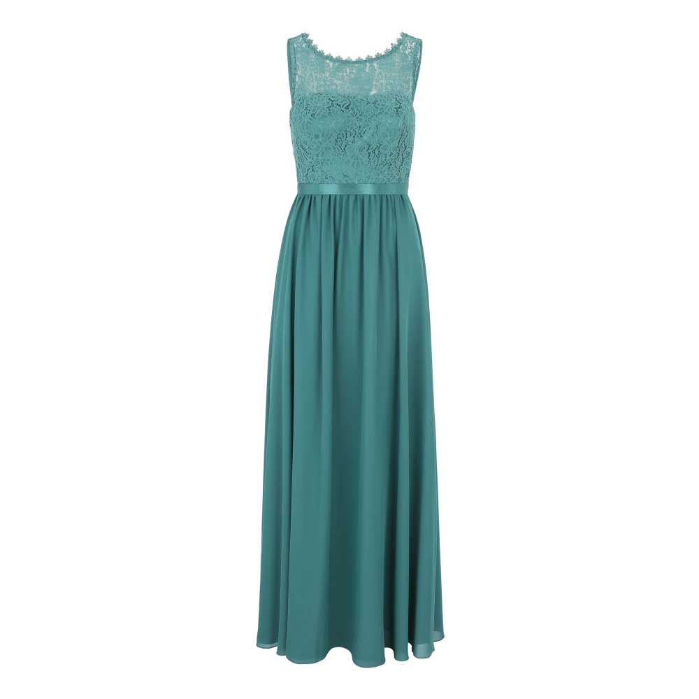 Vera Mont Bloemenkant Maxi Cocktailjurk Blue Dames
