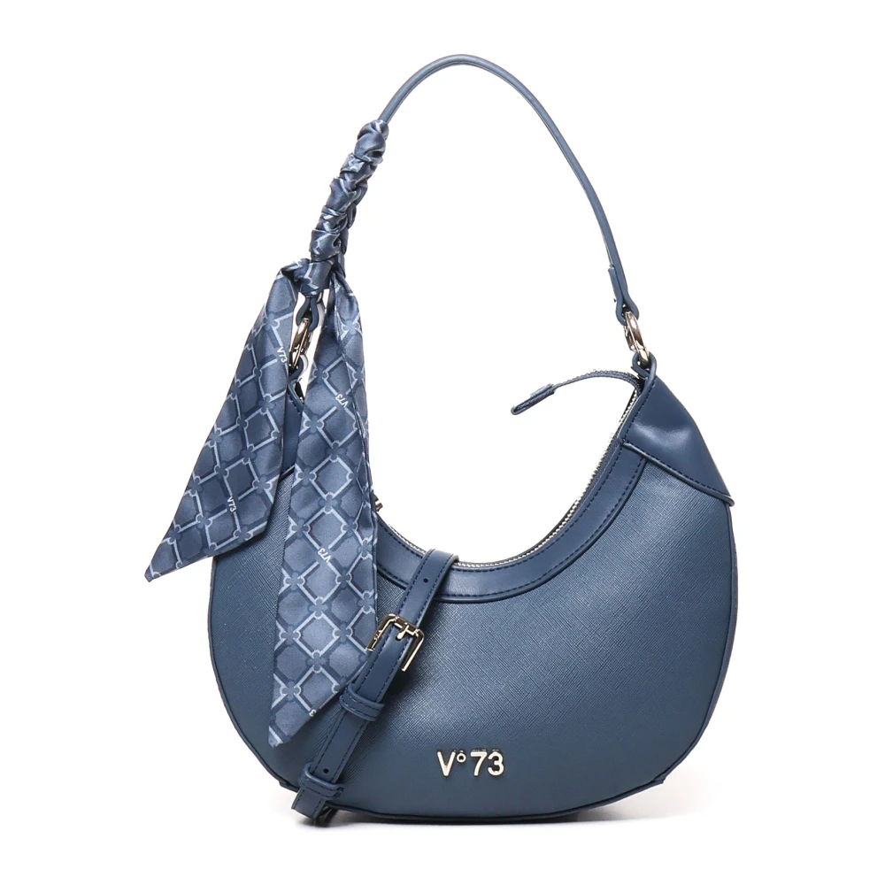 V73 Halve Maan Ecoleather Schoudertas Blue Dames