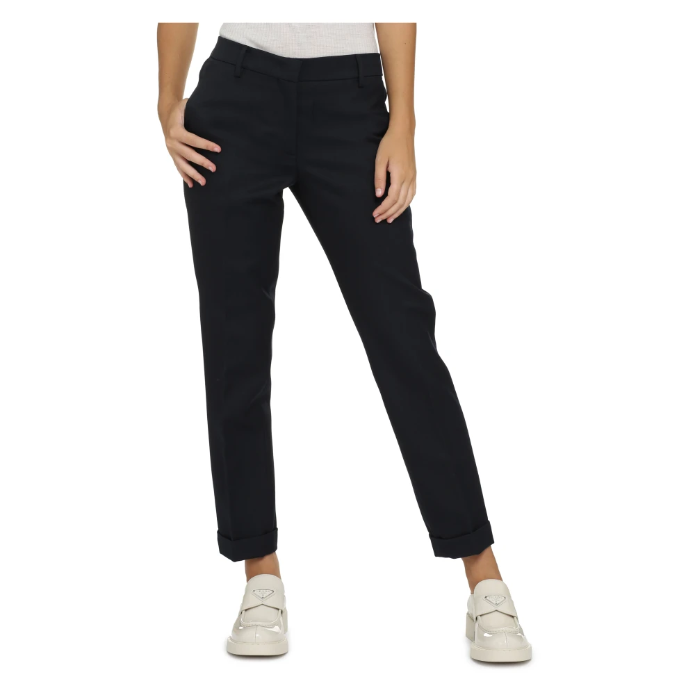 Golden Goose Viscose Broek met Zakken en Oprolbare Pijpen Blue Dames