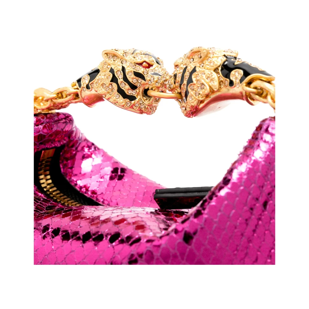 Roberto Cavalli Roze Tas met Tiger Head Motief en Top Handvat Pink Dames