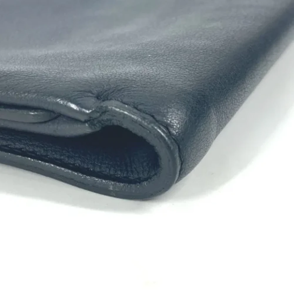 Hermès Vintage Pre-owned Leather clutches Blue Dames
