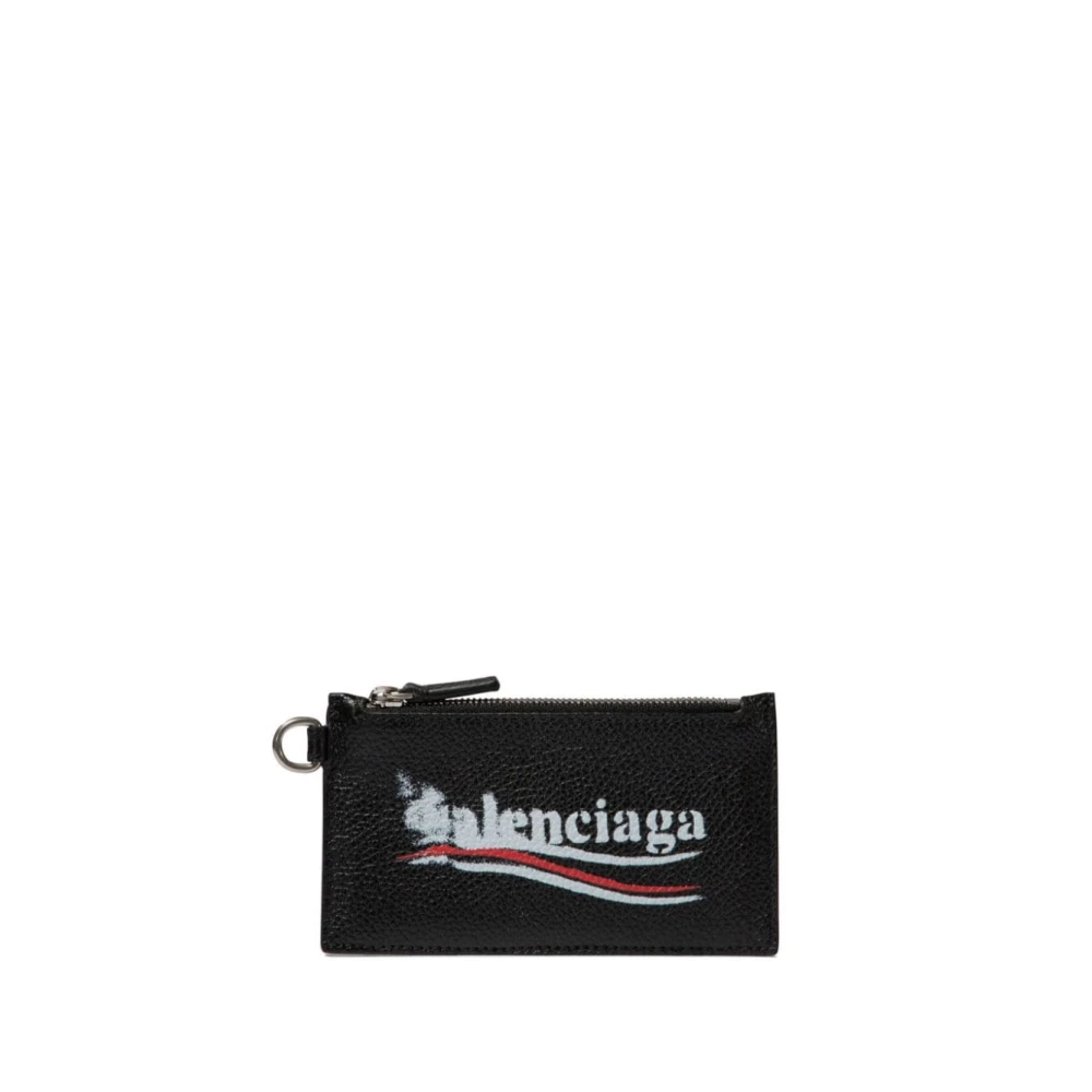 Balenciaga Women's Black Logo Print Wallet - Wallets & Cardholders - One Size - Accessories