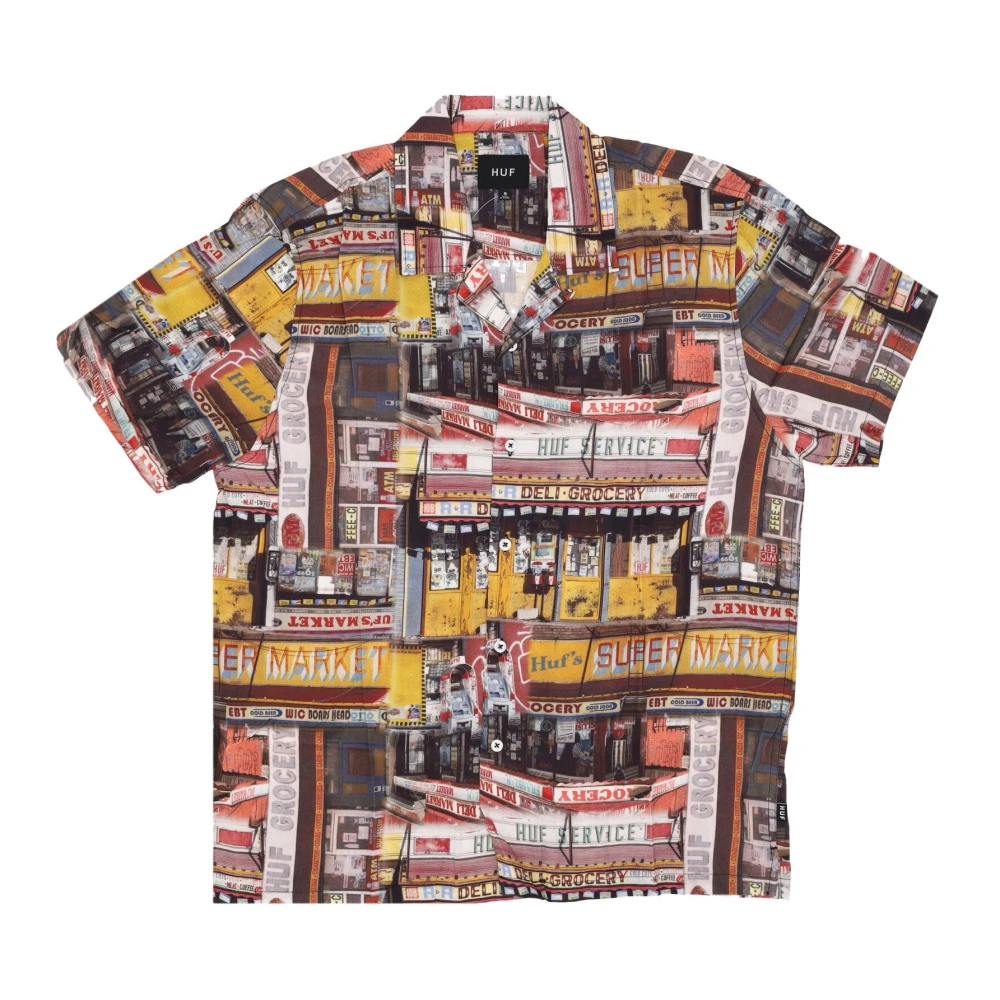 HUF Gedrukte V-Hals Resort Shirt Multicolor Heren
