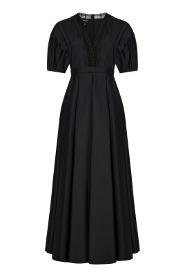 black-v-neck-lace-trim-cotton-dress