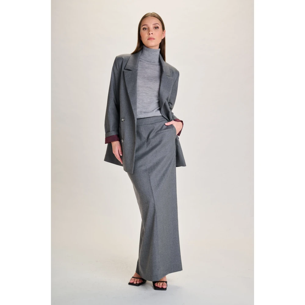 March23 Maxi-rok met bloemenprint Gray Dames