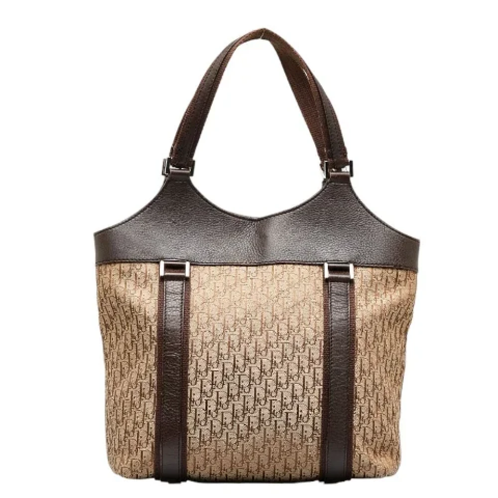 Dior Vintage Pre-owned Canvas handbags Beige Dames