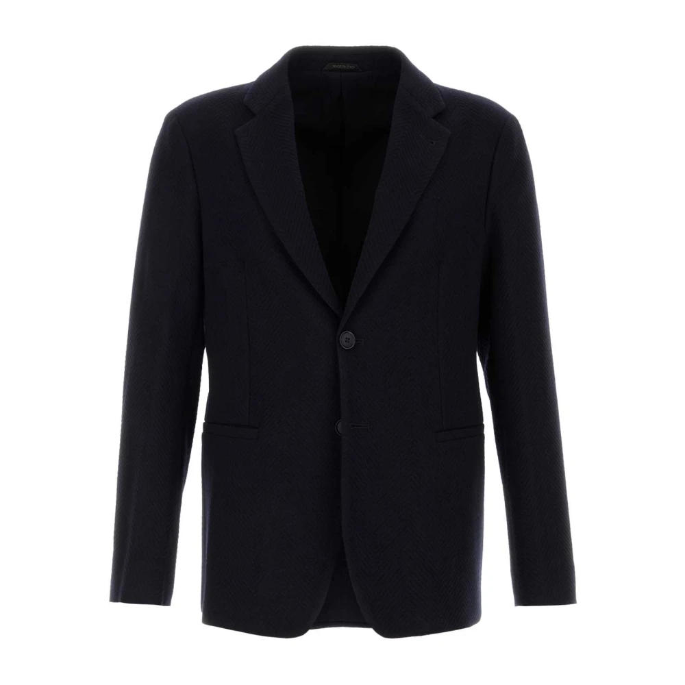 Giorgio Armani Navy blue stretch wollen blazer Blue Heren