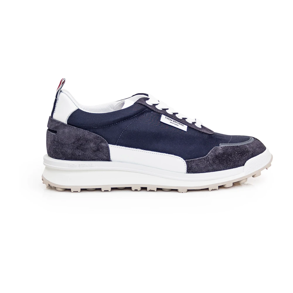 Thom Browne Blå Mocka Snörning Sneakers Blue, Herr