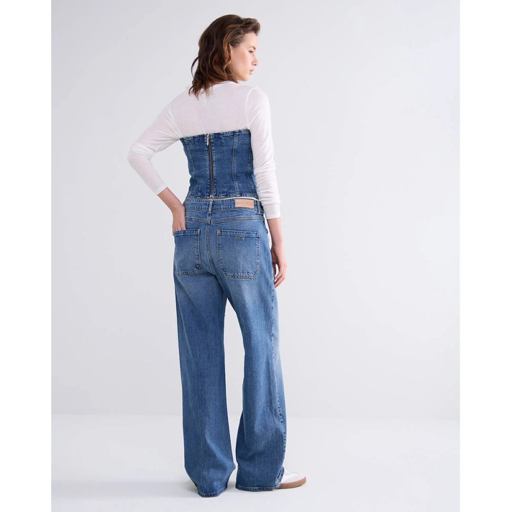 Summum Woman Wijde Pijp Jeans Bolivia Ocean Denim Blue Dames