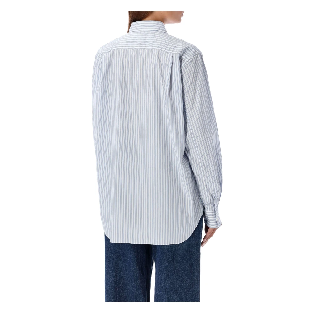 Comme des Garçons Gestreept Hart Patch Shirt White Dames