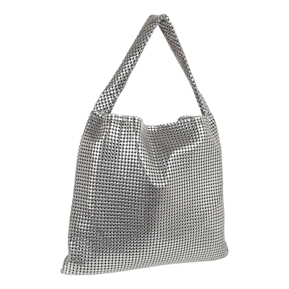 Paco Rabanne Metallic Schoudertassen Ss24 Gray Dames