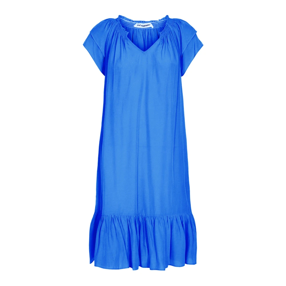 Co'couture Blue Sunrise Crop Dress With Ruffles - Female - Short Dresses - Xl - Dresses