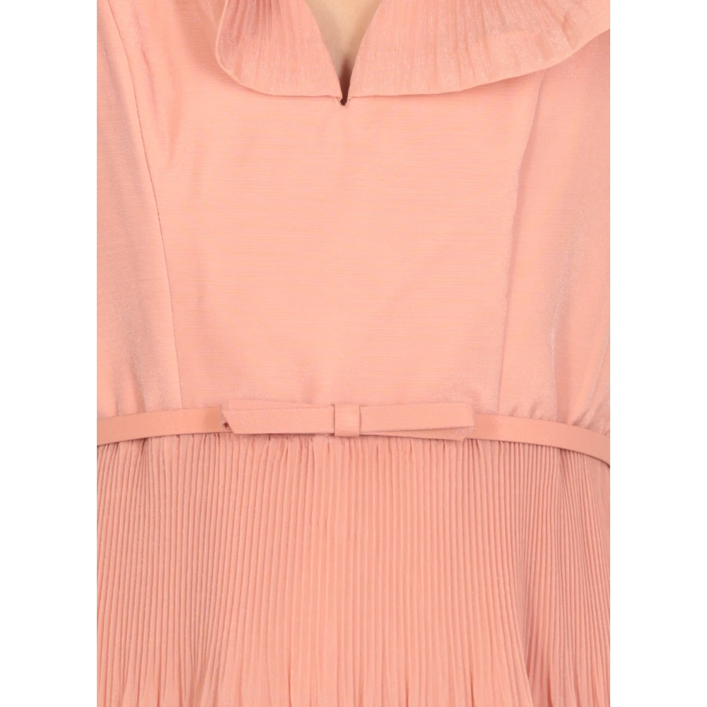 Zimmermann Roze Geplooide V-hals Jurk met Volants Pink Dames