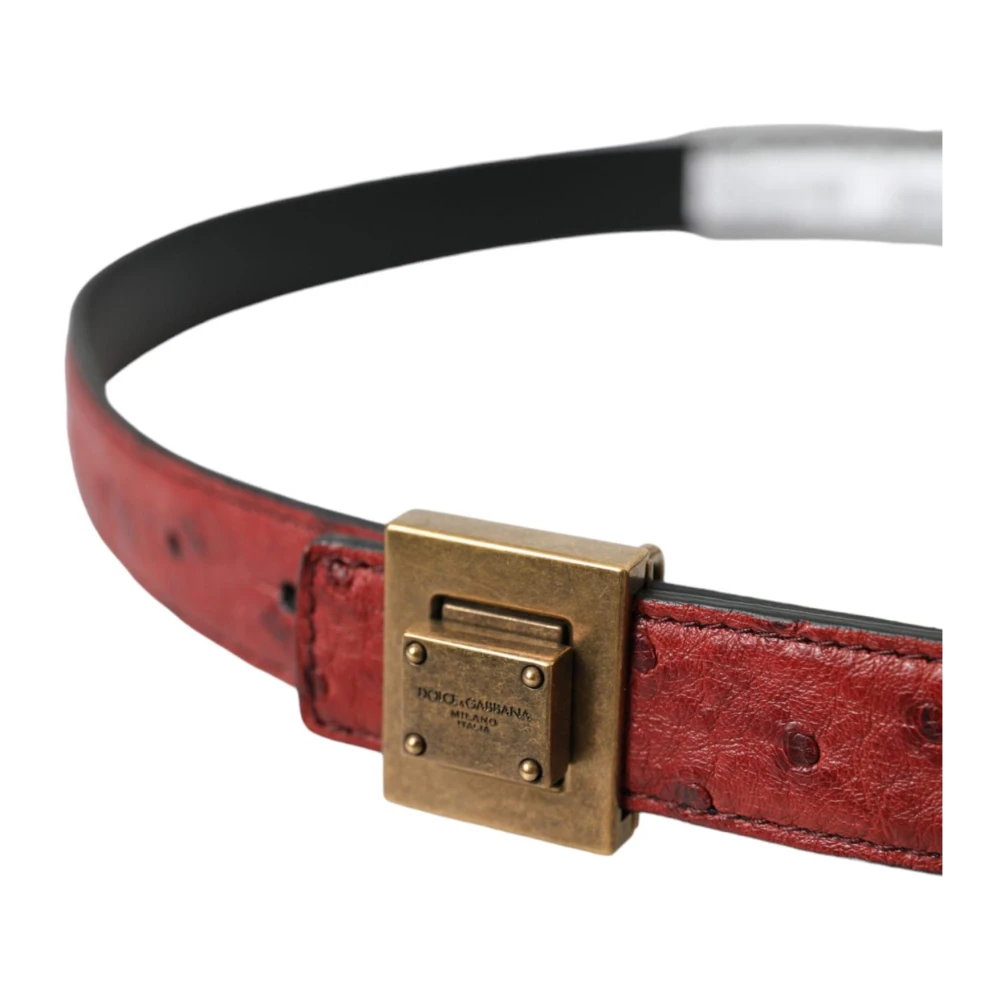 Dolce & Gabbana Metalen Gesp Leren Riem Brown Dames