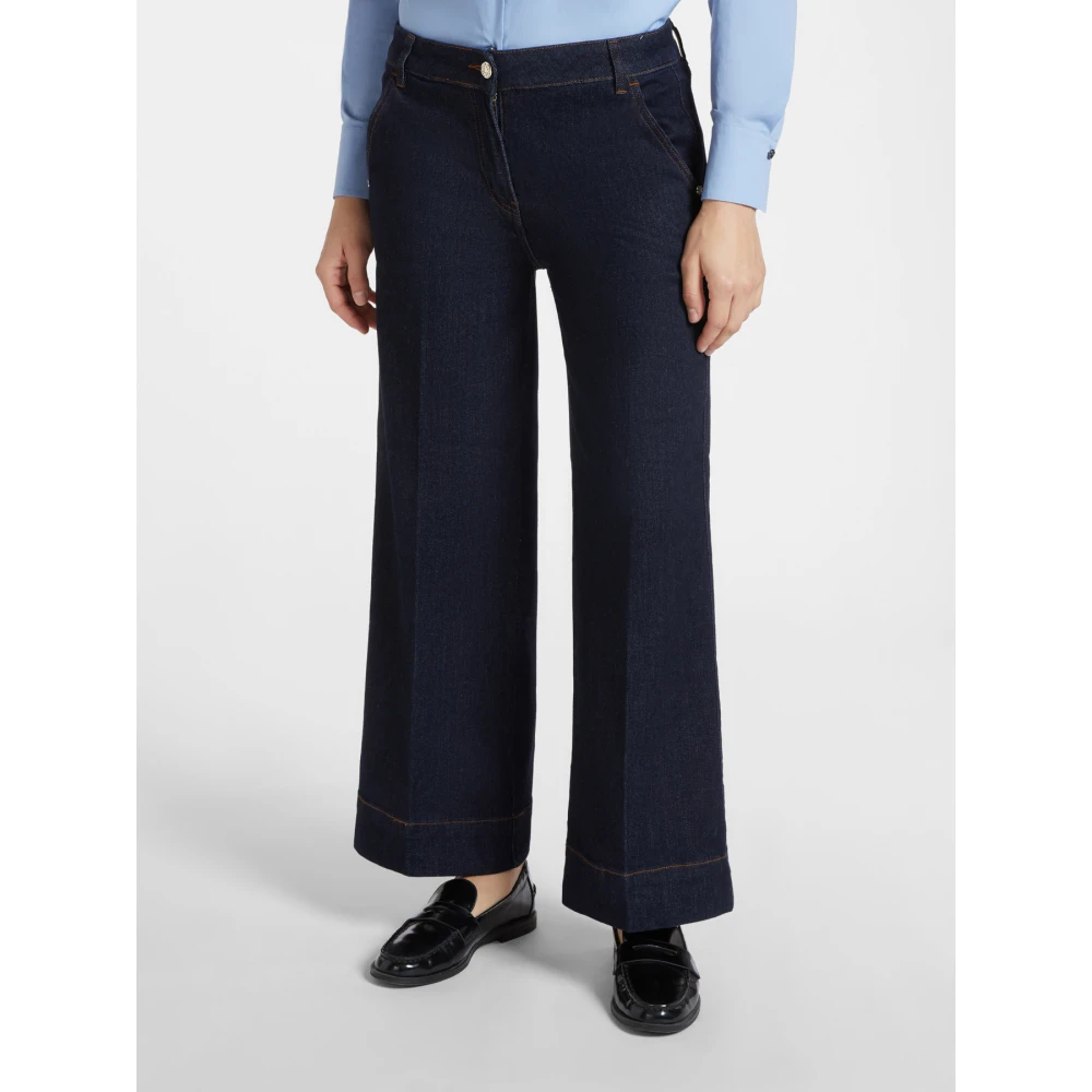 Elena Mirò Cropped Jeans Blue Dames