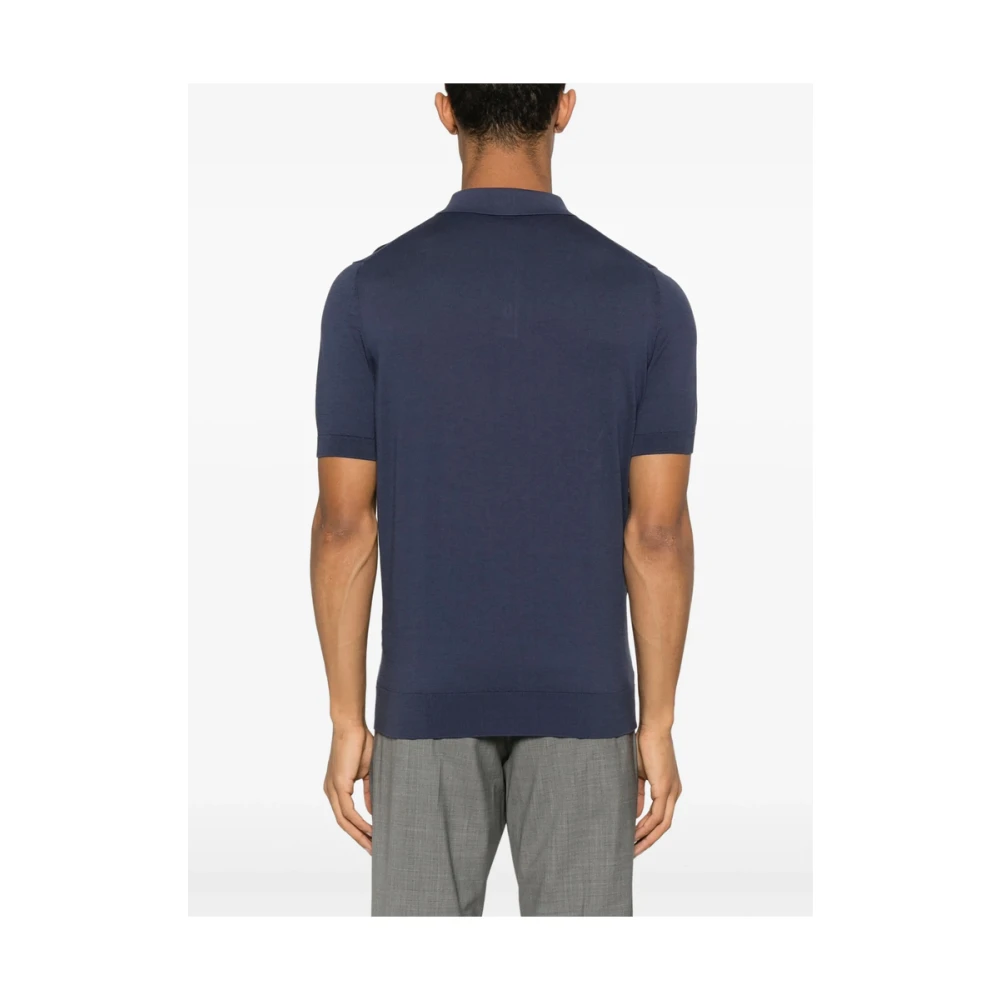 Fedeli Navy Blue Button-Up Sweater Blue Heren