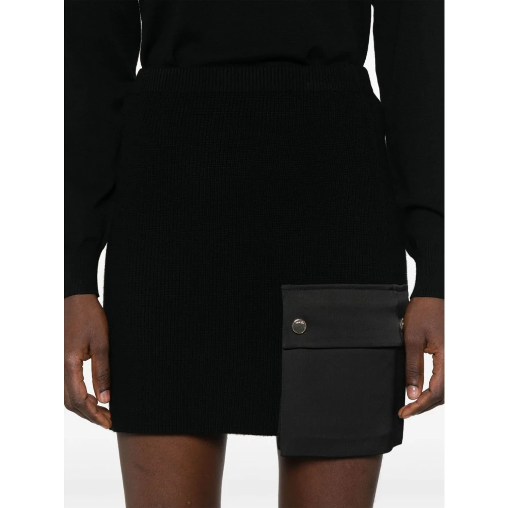 Liu Jo Zwarte Geribbelde Gebreide Rok Black Dames