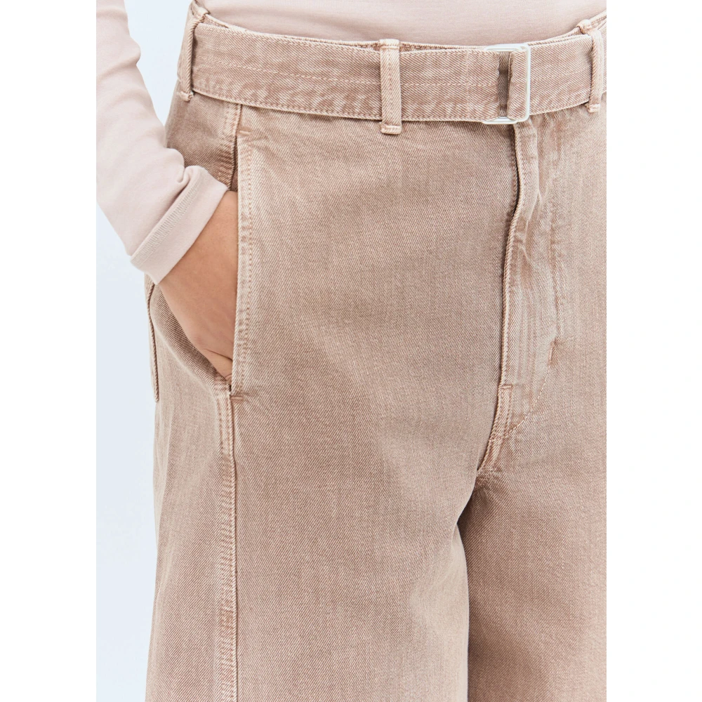 Lemaire Denim Twisted Bermuda Shorts met Riem Pink Dames