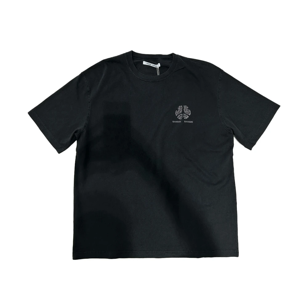 Samsøe Biologisch Jersey T-shirt met Print Black Heren