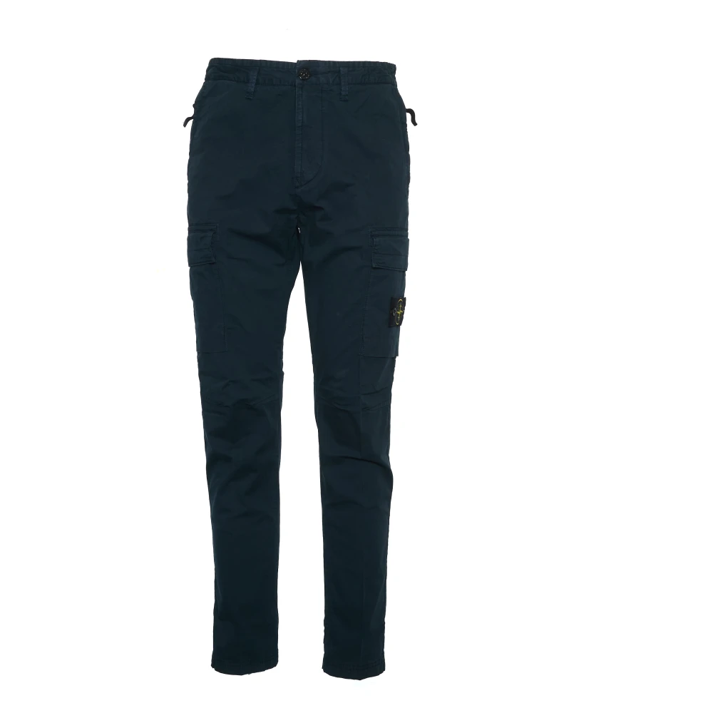 Stone Island Uppgradera din garderob med Twill Stretch Byxor Blue, Herr