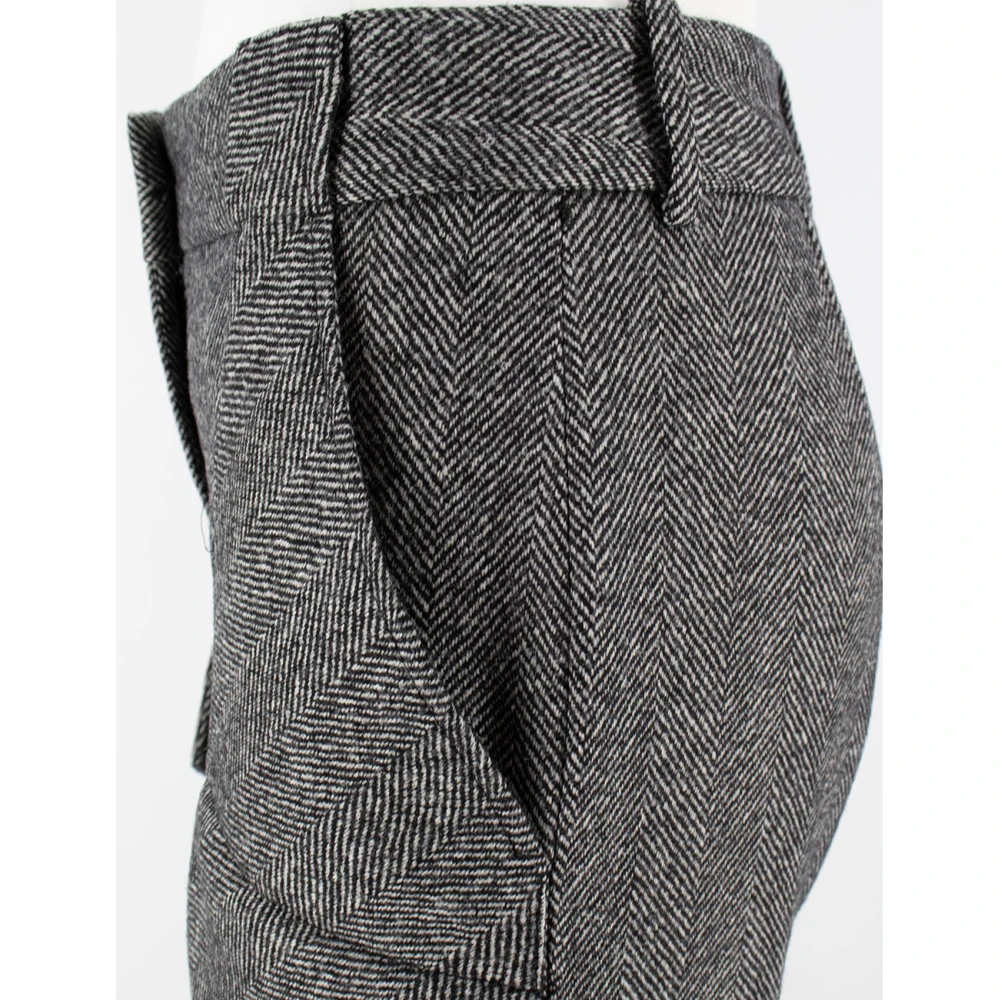 Ermanno Scervino Herringbone Straight-Leg Broek Gray Dames