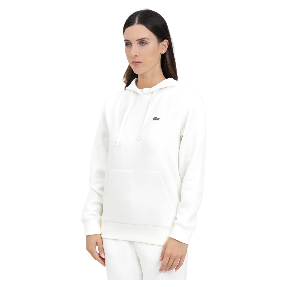 Lacoste Witte Dames Hoodie Chic Sportieve Stijl White Dames