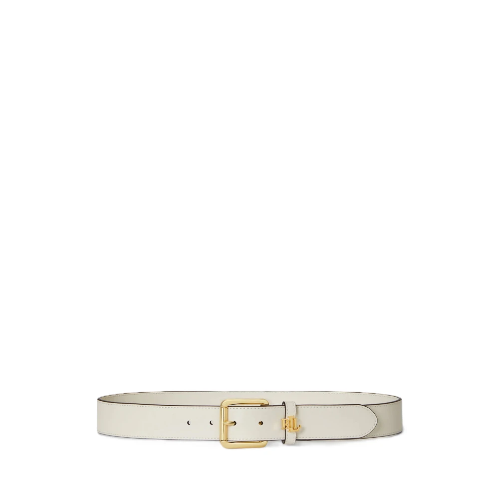 Ralph Lauren Women's Beige Logo Keeper Belt Medium
