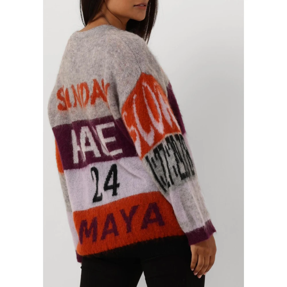 Amaya Amsterdam Race Sweater Dames Trui Grijs Multicolor Dames