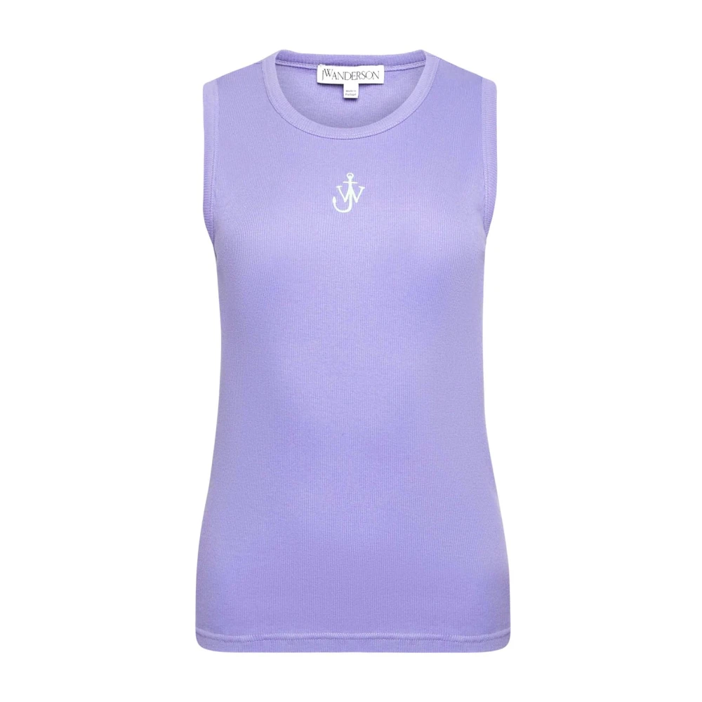 JW Anderson Lavendel Ribgebreide Mouwloze Jas Purple Dames