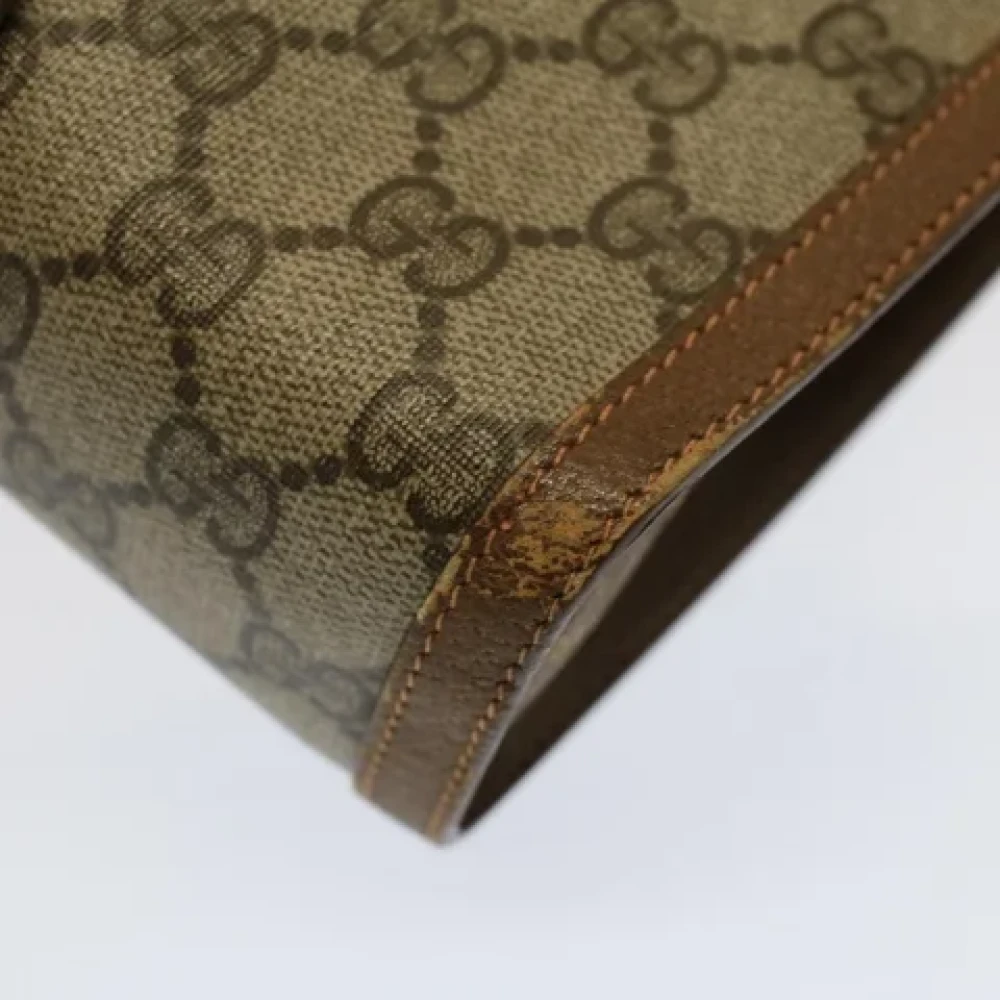 Gucci Vintage Pre-owned Canvas clutches Beige Dames