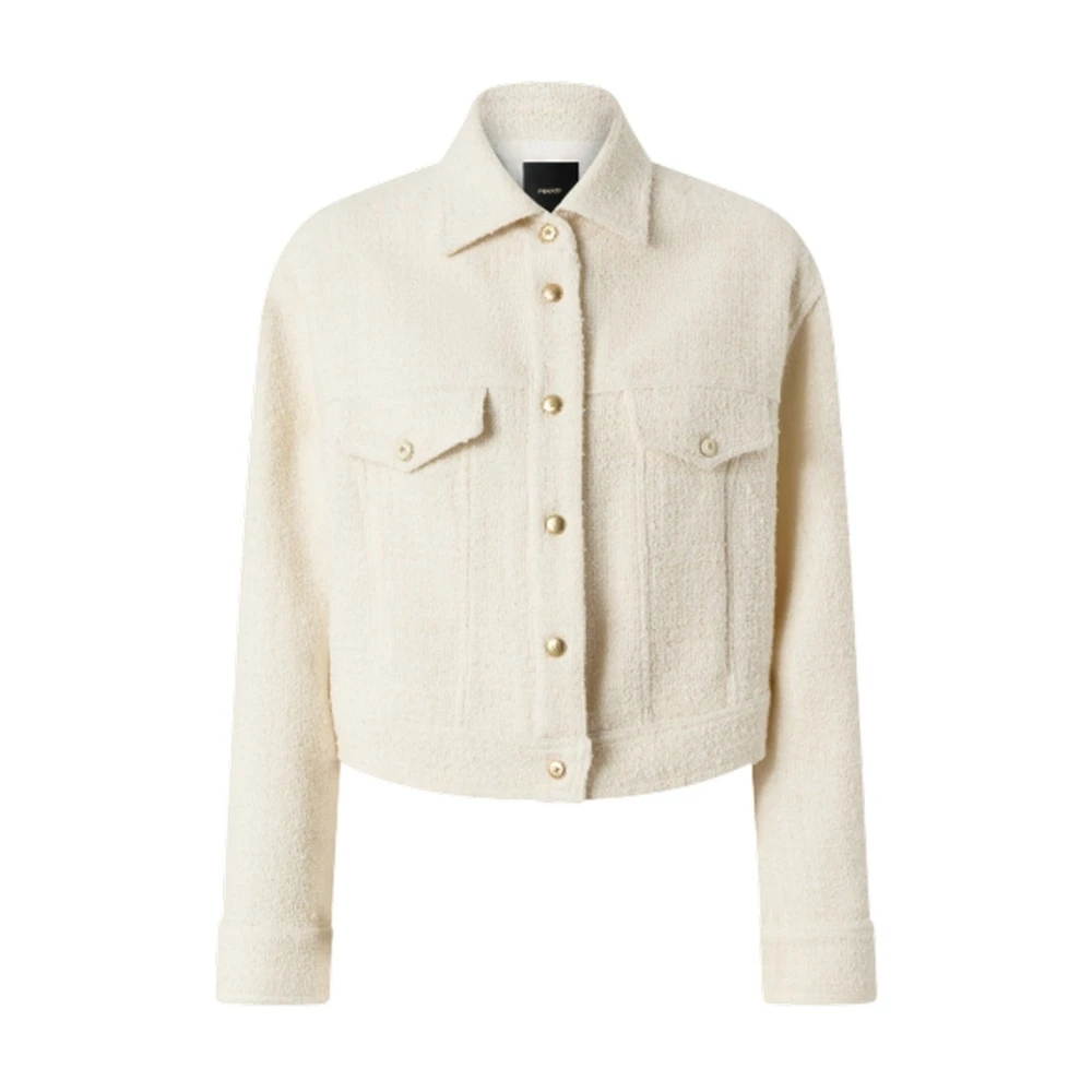 Pinko White Gelato Trucker Jacket - Female - Tweed Jackets - L - Jackets