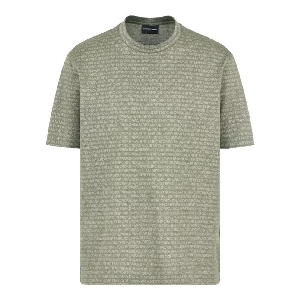 Emporio Armani Mannelijk Grijs Korte Mouw T-Shirt Groen Stijlvol