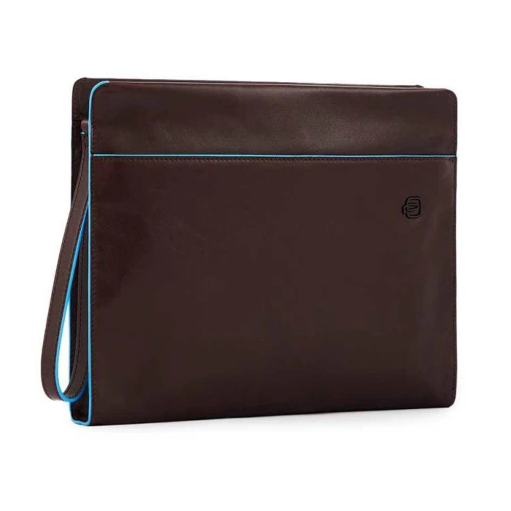 Piquadro Bruine leren schoudertas met rits Brown Heren