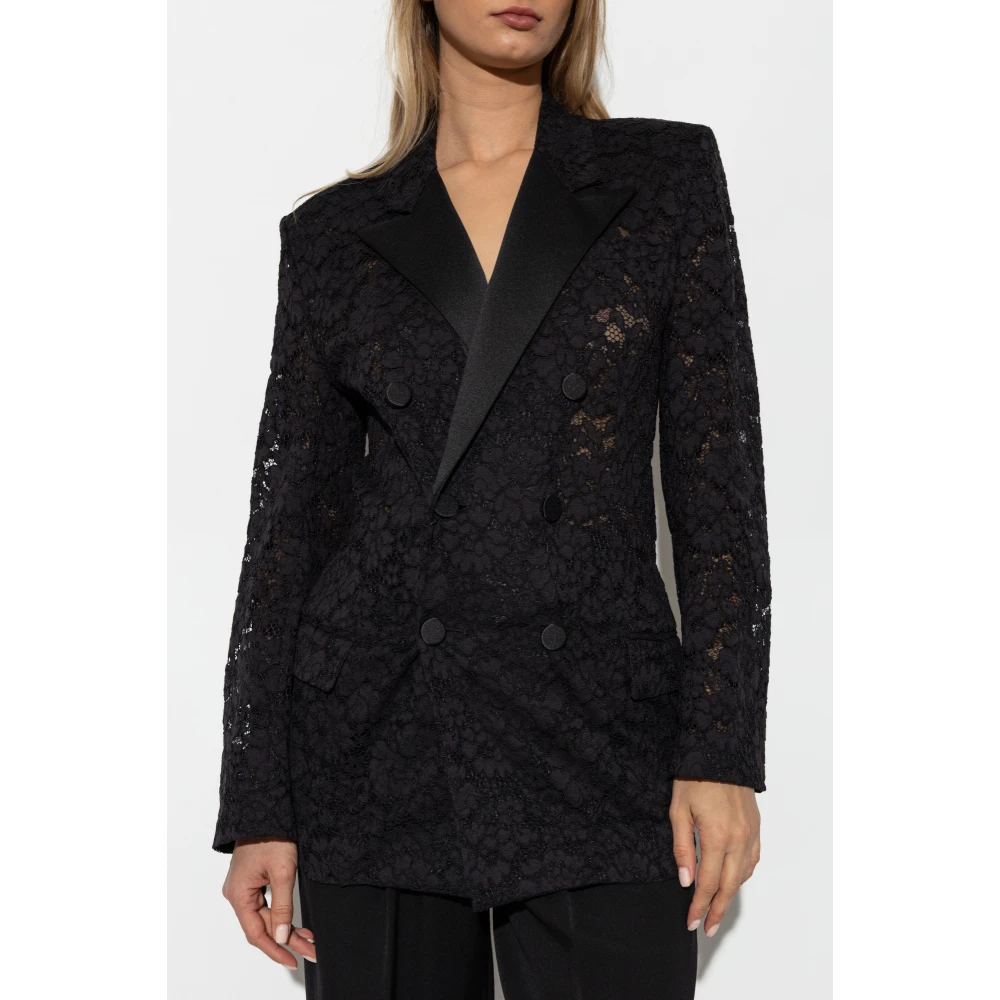 Saint Laurent Lace Blazer Black Dames