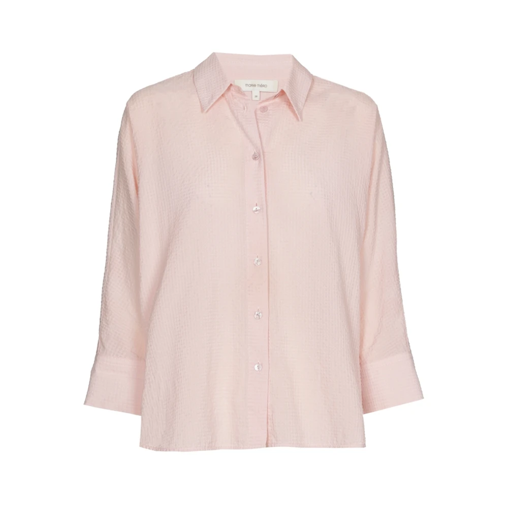 Marie Méro Roze Oversized Blouse met Wafelstructuur Pink Dames