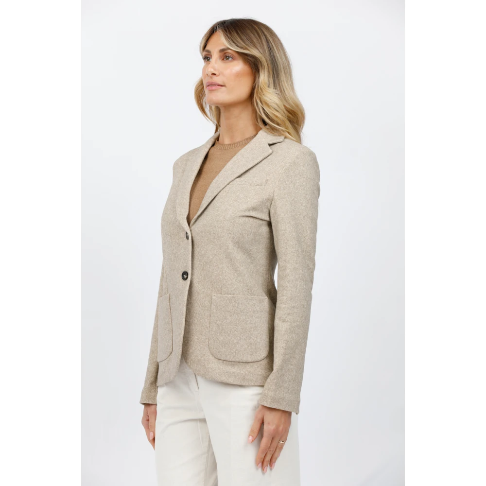 Circolo 1901 Gestructureerde Jas Beige Dames